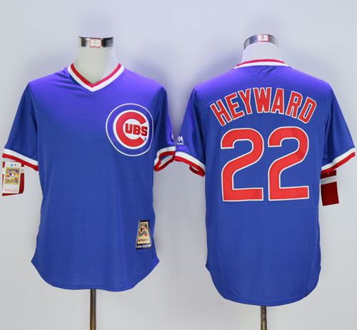 Cubs #22 Jason Heyward Blue Cooperstown Stitched MLB Jersey