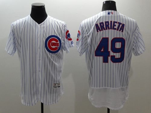 Cubs #49 Jake Arrieta White Flexbase Authentic Collection Stitched MLB Jersey