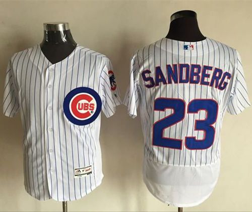 Cubs #23 Ryne Sandberg White Flexbase Authentic Collection Stitched MLB Jersey