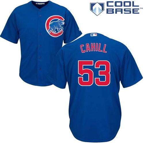 Cubs #53 Trevor Cahill Blue New Cool Base Stitched MLB Jersey