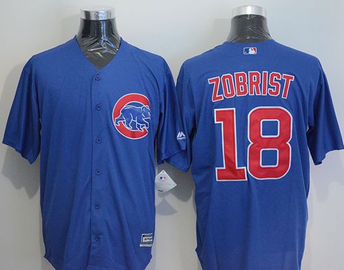 Cubs #18 Ben Zobrist Blue New Cool Base Stitched MLB Jersey
