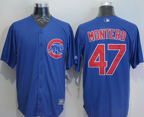 Cubs #47 Miguel Montero Blue New Cool Base Stitched MLB Jersey