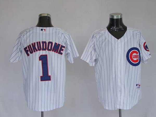 Cubs #1 Kosuke Fukudome Stitched White MLB Jersey