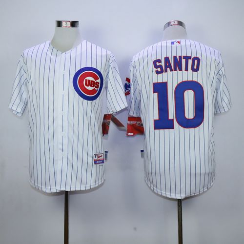 Cubs #10 Ron Santo Stitched White MLB Jersey
