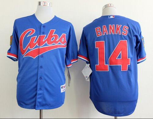 Cubs #14 Ernie Banks Blue 1994 Turn Back The Clock Stitched MLB Jersey