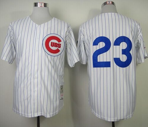 Mitchell and Ness 1984 Cubs #23 Ryne Sandberg White Throwback Stitched MLB Jersey