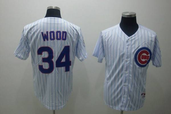 Cubs #34 Kerry Wood Stitched 3 Patch White MLB Jersey