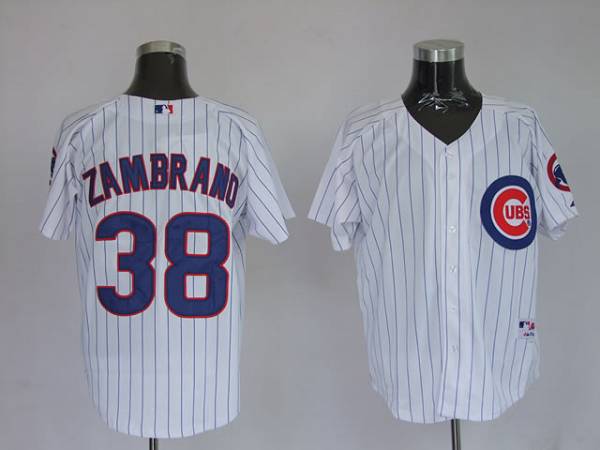 Cubs #38 Carlos Zambrano Stitched White MLB Jersey