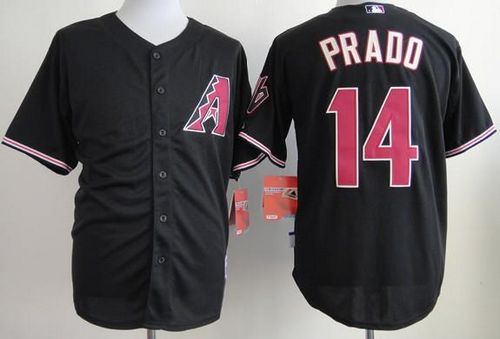 Diamondbacks #14 Martin Prado Black Cool Base Stitched MLB Jersey