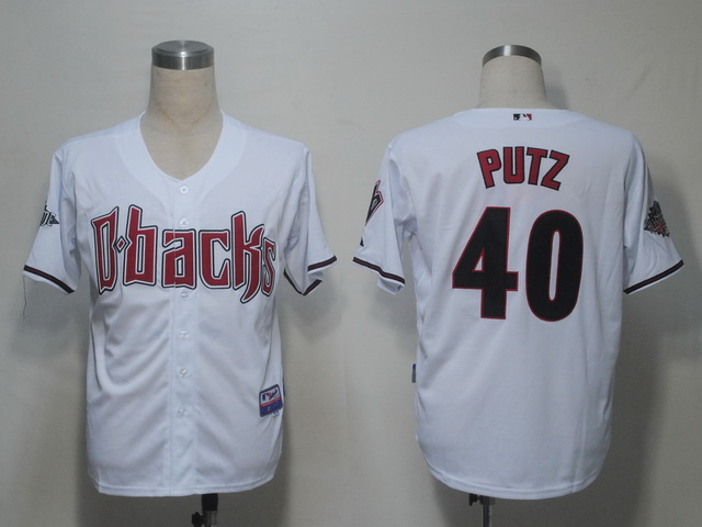 Diamondbacks #40 J.J Putz White Cool Base Stitched MLB Jersey