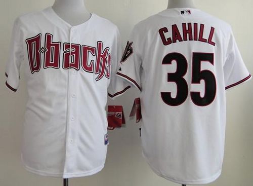 Diamondbacks #35 Trevor Cahill White Cool Base Stitched MLB Jersey