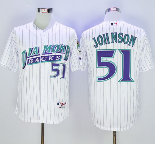 Diamondbacks #51 Randy Johnson White 1999 Turn Back The Clock Stitched MLB Jersey