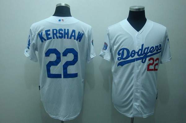 Dodgers #22 Clayton Kershaw Stitched White MLB Jersey