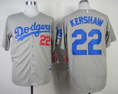 Dodgers #22 Clayton Kershaw Stitched Grey MLB Jersey