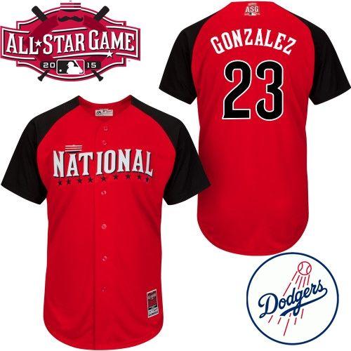 Dodgers #23 Adrian Gonzalez Red 2015 All Star National League Stitched MLB Jersey