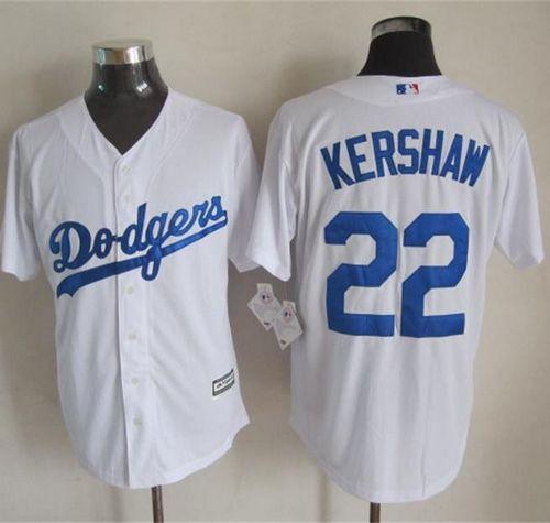 Dodgers #22 Clayton Kershaw White New Cool Base Stitched MLB Jersey