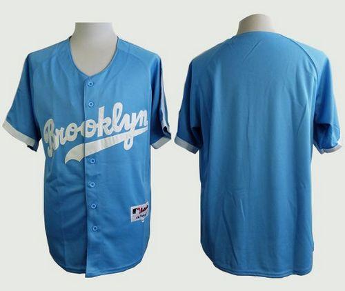 Dodgers Blank Light Blue Cooperstown Stitched MLB Jersey