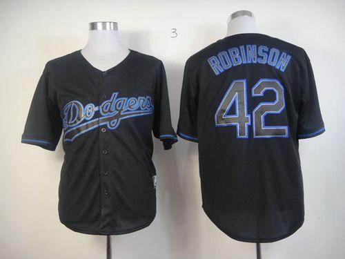 Dodgers #42 Jackie Robinson Black Fashion Stitched MLB Jersey