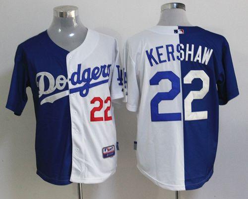 Dodgers #22 Clayton Kershaw Blue/White Cool Base Stitched MLB Jersey