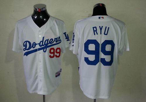 Dodgers #99 Hyun Jin Ryu White Cool Base Stitched MLB Jersey