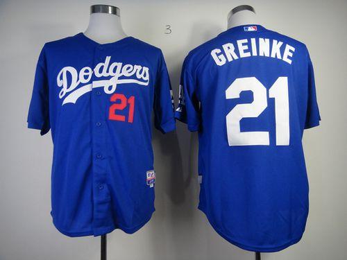 Dodgers #21 Zack Greinke Blue Cool Base Stitched MLB Jersey