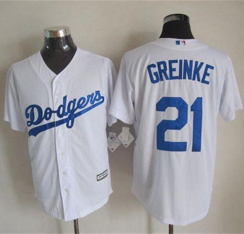 Dodgers #21 Zack Greinke White New Cool Base Stitched MLB Jersey