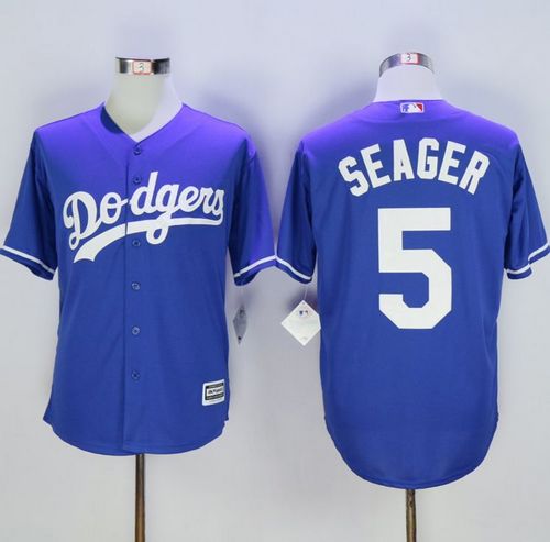 Dodgers #5 Corey Seager Blue New Cool Base Stitched MLB Jersey