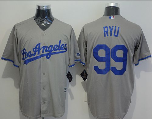 Dodgers #99 Hyun Jin Ryu Grey New Cool Base Stitched MLB Jersey