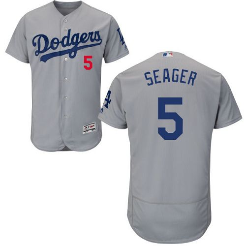 Dodgers #5 Corey Seager Grey Flexbase Authentic Collection Stitched MLB Jersey