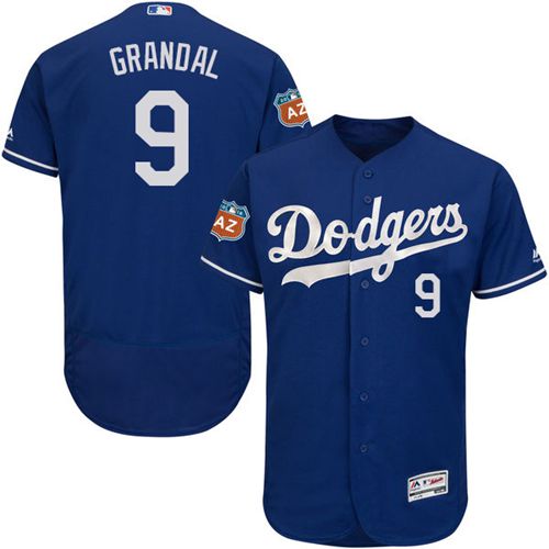 Dodgers #9 Yasmani Grandal Blue Flexbase Authentic Collection Stitched MLB Jersey