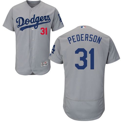 Dodgers #31 Joc Pederson Grey Flexbase Authentic Collection Stitched MLB Jersey