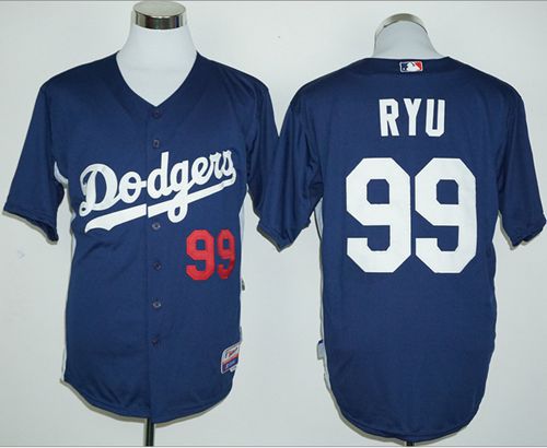 Dodgers #99 Hyun Jin Ryu Navy Blue Cooperstown Stitched MLB Jersey