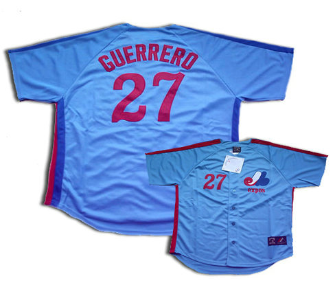 Mitchell and Ness Expos #27 Vladimir Guerrero Blue Stitched MLB Jersey