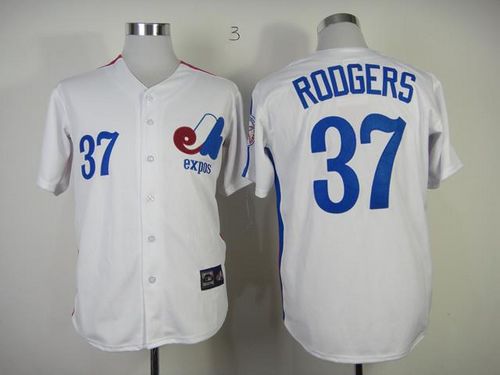 Mitchell And Ness Expos #37 Steve Rodgers White Throwback Stitched MLB Jersey