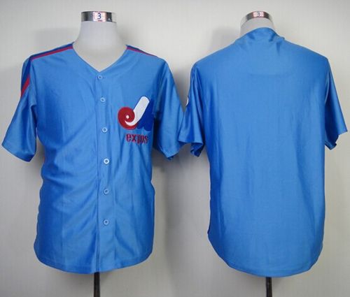 Mitchell And Ness Expos Blank Blue Throwback Stitched MLB Jersey