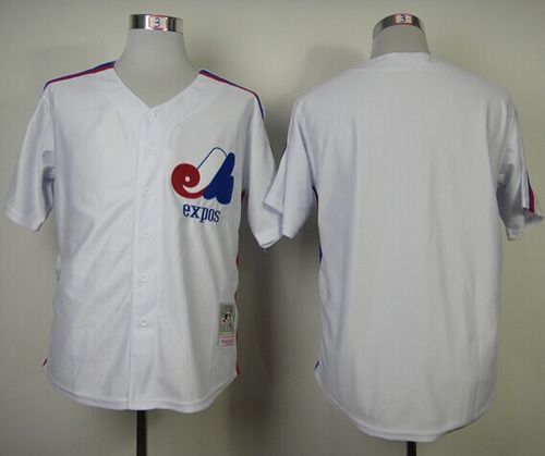 Mitchell And Ness Expos Blank White Throwback Stitched MLB Jersey