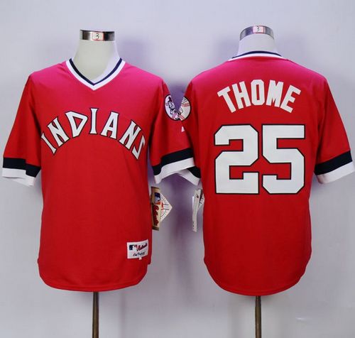 Indians #25 Jim Thome Red 1978 Turn Back The Clock Stitched MLB Jersey