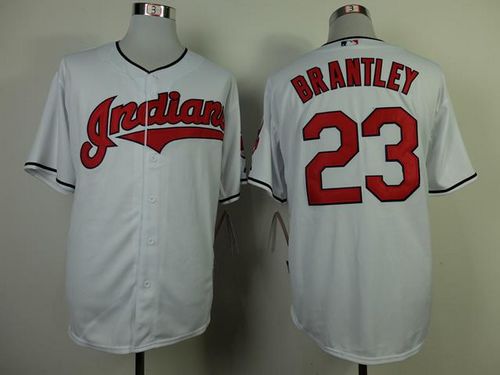 Indians #23 Michael Brantley White Cool Base Stitched MLB Jersey