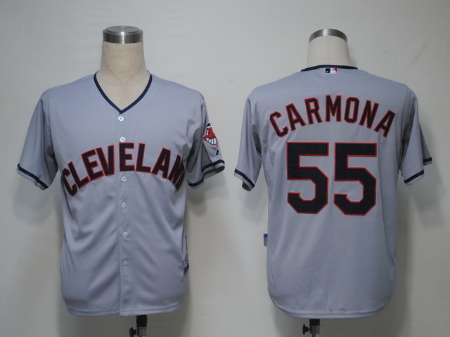 Indians #55 Fausto Carmona Grey Cool Base Stitched MLB Jersey