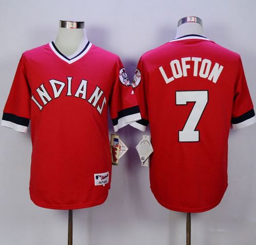 Indians #7 Kenny Lofton Red 1978 Turn Back The Clock Stitched MLB Jersey
