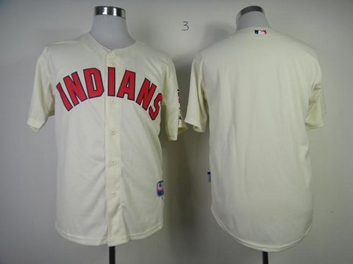 Indians Blank Cream Cool Base Stitched MLB Jersey