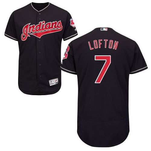 Indians #7 Kenny Lofton Navy Blue Flexbase Authentic Collection Stitched MLB Jersey