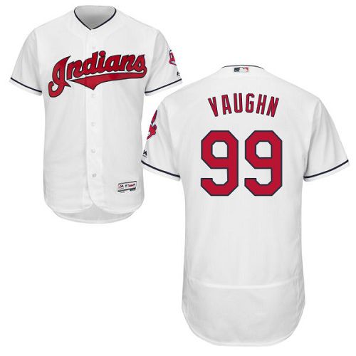Indians #99 Ricky Vaughn White Flexbase Authentic Collection Stitched MLB Jersey
