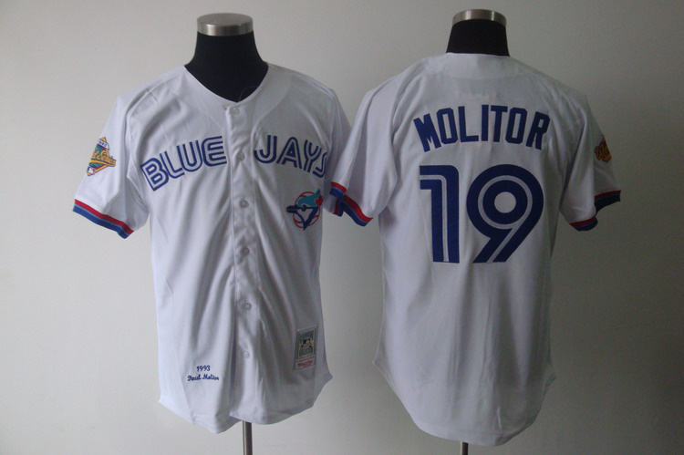 Mitchell And Ness Blue Jays #19 Paul Molitor White Stitched MLB Jersey