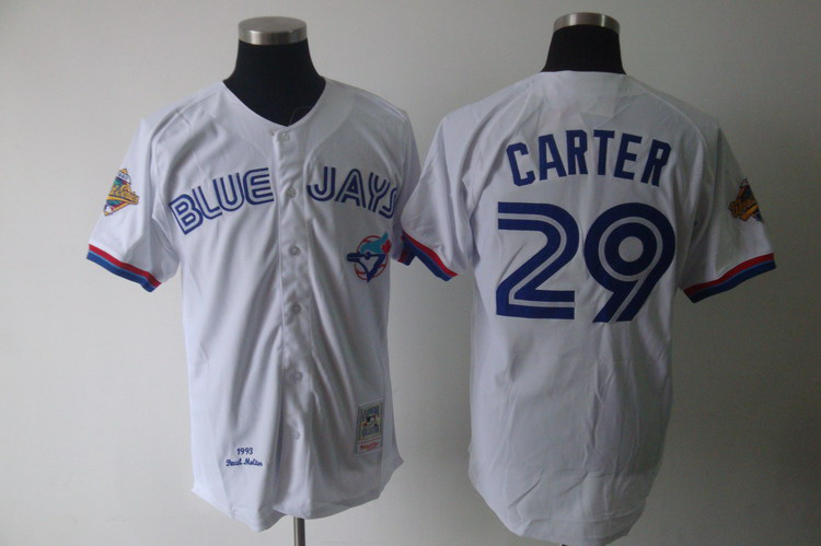 Mitchell And Ness Blue Jays #29 Joe Carter White Stitched MLB Jersey