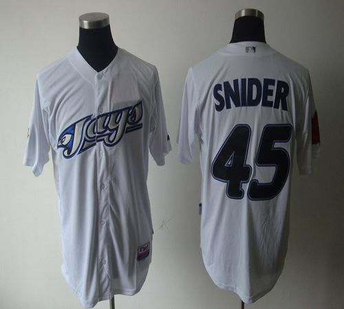 Blue Jays #45 Travis Snider White Cool Base Stitched MLB Jersey