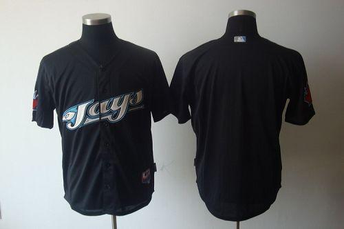 Blue Jays Blank Black Cool Base Stitched MLB Jersey