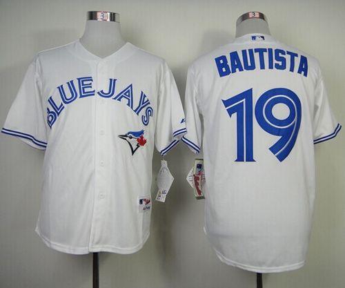 Blue Jays #19 Jose Bautista White Home Cool Base 2012 Stitched MLB Jersey