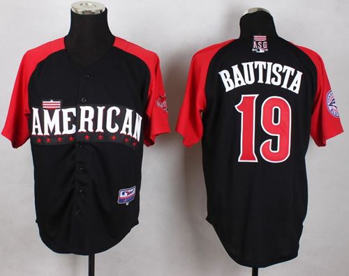Blue Jays #19 Jose Bautista Black 2015 All Star American League Stitched MLB Jersey