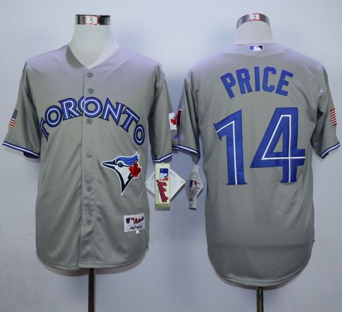 Blue Jays #14 David Price Grey Stitched MLB Jersey